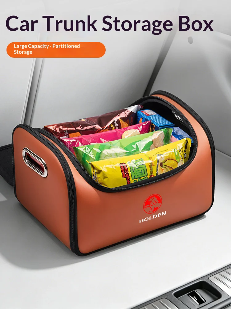 For Holden Commodore Monaro Trailblazer Emblem Captiva Car Leather Trunk Storage Box Tailbox Folding Storage Organizer Bag