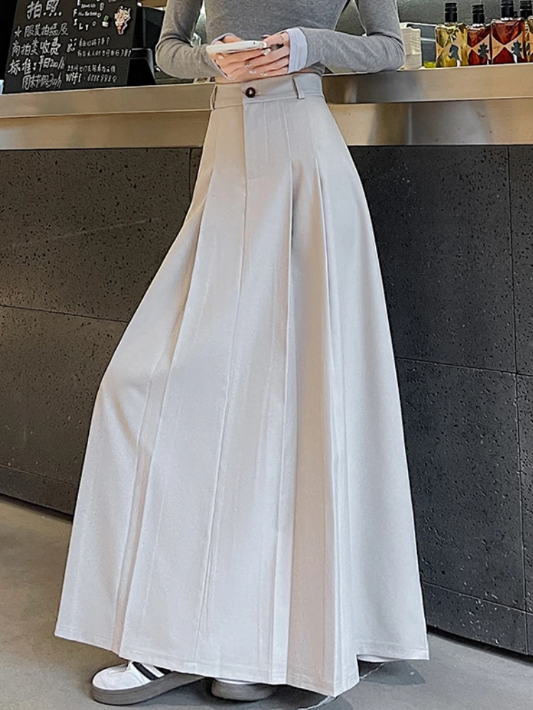 Qiukichonson 3XL Long Skirts Womens Floor-Length Maxi Skirts 2025 Spring Summer Suit Skirt Goth Lolita High Waist Pleated Skirts
