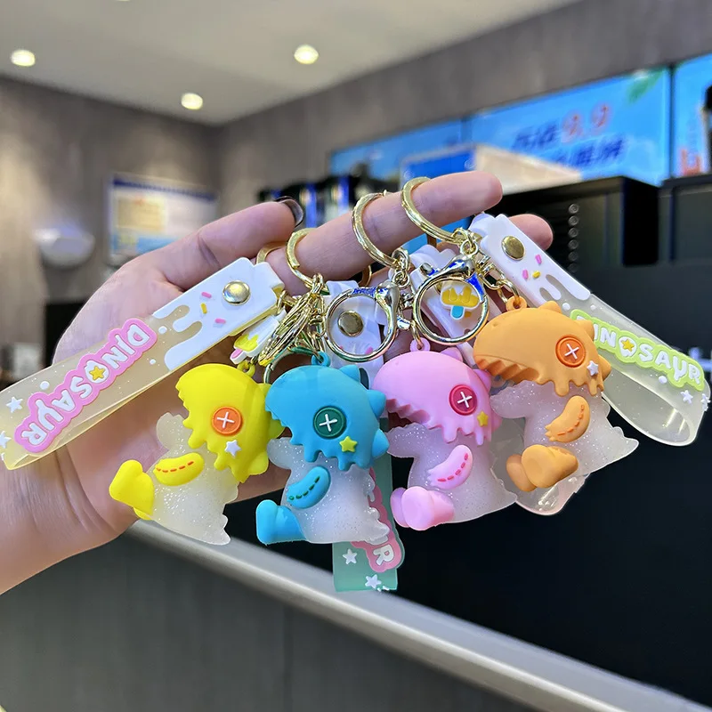 Cute Cartoon Dinosaur Key Chain Accessories High Quality PVC Animal Pendant Keychain ring Jewelry Gifts