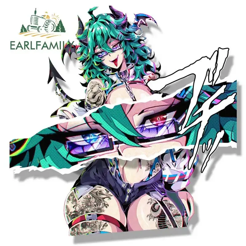 

EARLFAMILY Cow Aruna Peek автомобильная наклейка аниме эскиз Waifu наклейка окно украшение багажника JDM мультфильм Peeker девушка фанарт наклейки