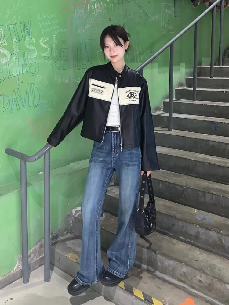 Jackets for Women Autumn Retro Biker Clothing Hundred Short Jacket 2023 Street Personality Top Coat Jacket Casual Fashion Women