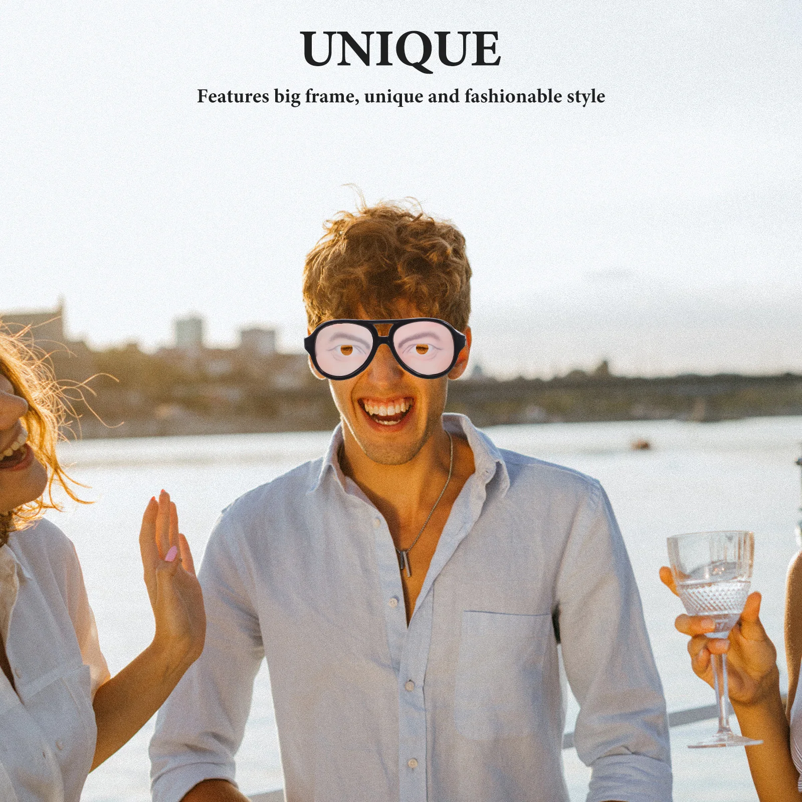 Occhiali divertenti Montatura grande Leggero e confortevole Scherzo Cosplay Occhiali da vista di Halloween per la festa in maschera