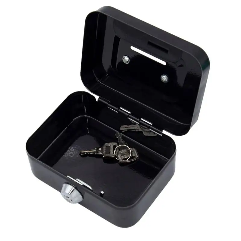 Money Box With Lock Practical Mini Petty Cash Money Box Stainless Steel Security Lock Lockable Safe Small Fit for House Decor