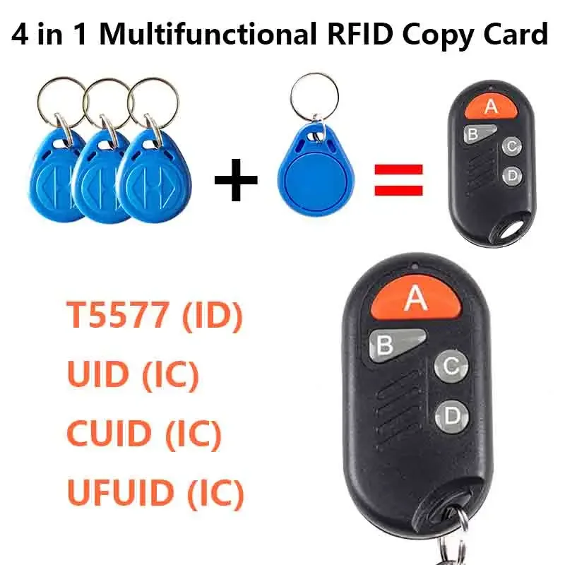 1Pcs/Lot RFID Multiple Key Tag T5577 Rewritable 125KHz RFID Card UID Block 0 Changeable NFC Cards CUID Keyfob UFUID Smart Ring