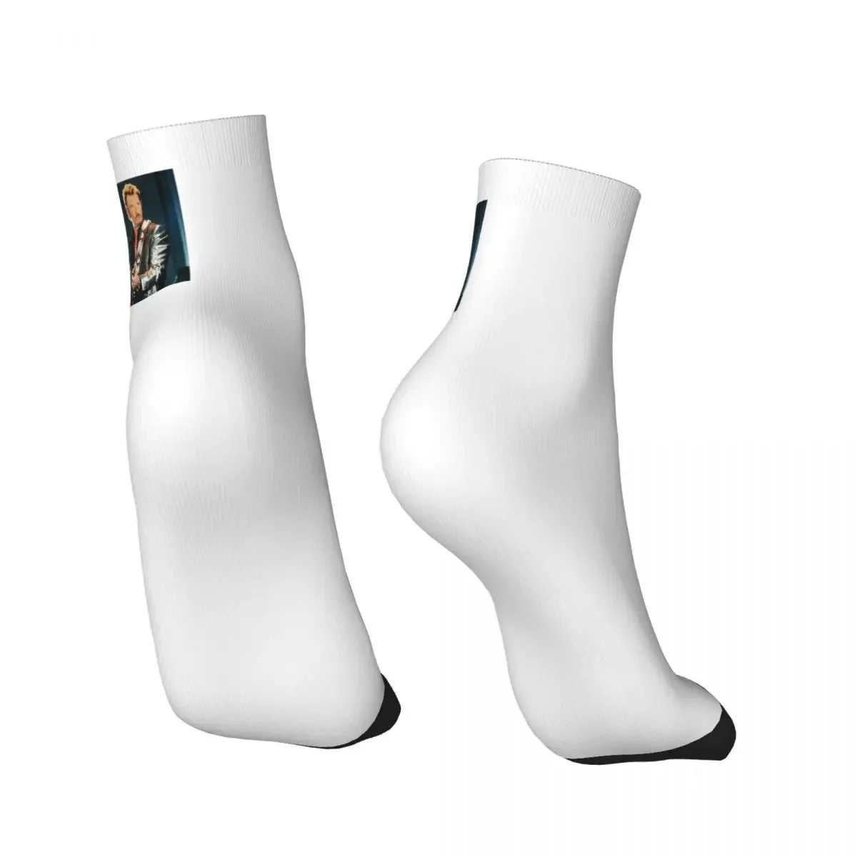 Johnny Hallyday Rock Music French Singer Limited Access Ankle Socks Male Mens Women Winter Stockings Polyester