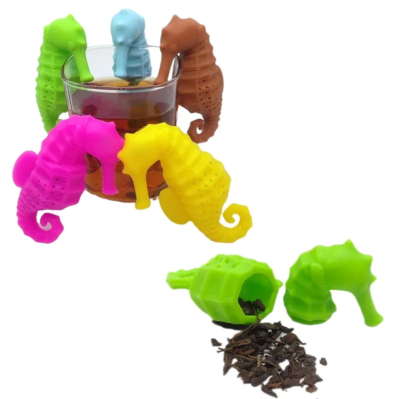 Hippocampus Silicone Strainer Creative Tea Bags Filter Animal Tea Infuser for Coffee Loose Tea Teaware Gift for  Lovers