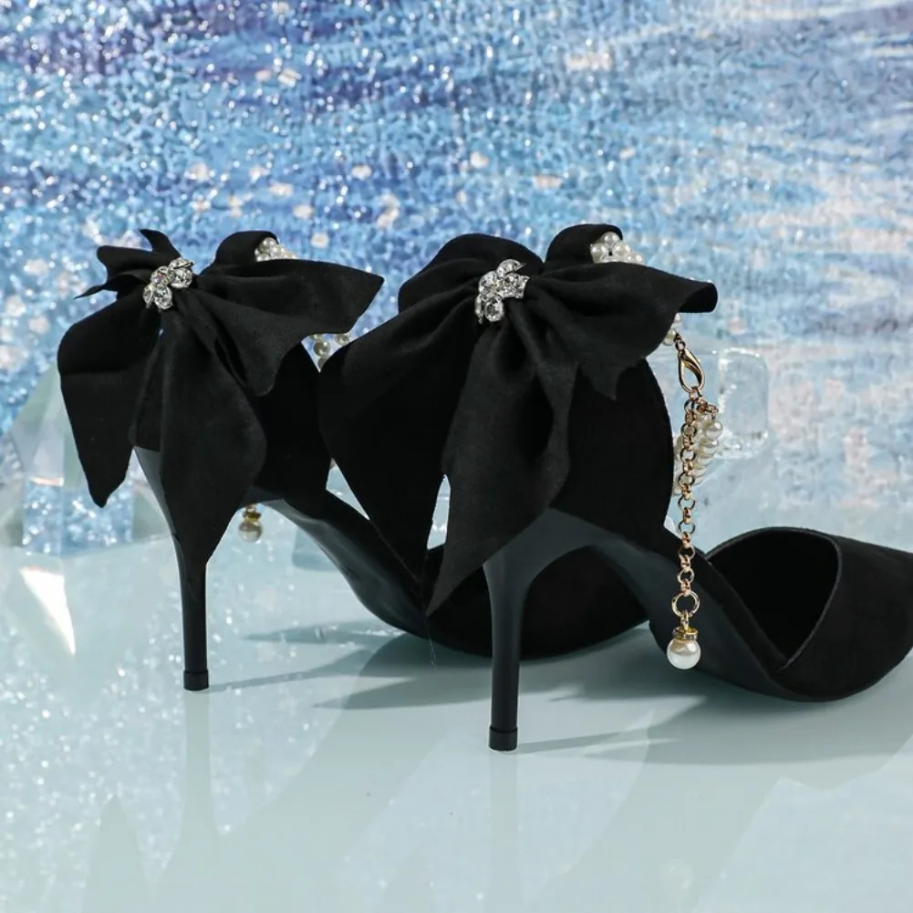 Women's Pumps Thin Heel Wedding Shoes 2026 Red Butterfly Shallow High Heels Buckle Strap Sandals Elegant Pointed Toe Women Shoes