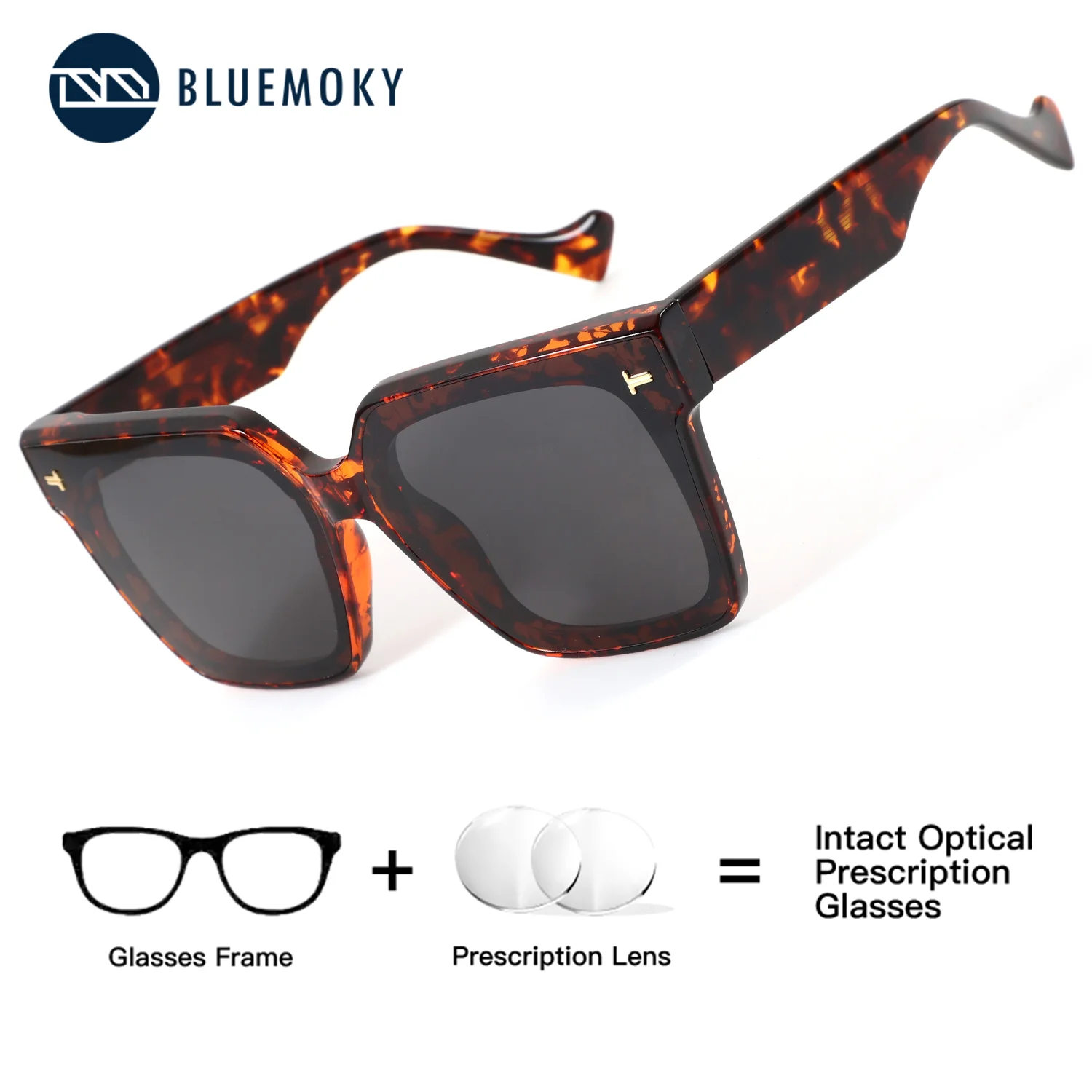 

BLUEMOKY Butterfly Handmade Acetate Polarized Prescription Sunglasses Female UV400 Protection Corrective Women's Sun Glasses