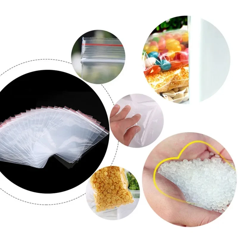 Selbstverschließbare durchsichtige Polybeutel mit Reißverschluss verstärkte wiederverschließbare Plastikbeutel zur Aufbewahrung von Schmuck Lebensmitteln Tabletten Medikamenten kleinem Zubehör luftdichte Verpackung Fri – Detail 9