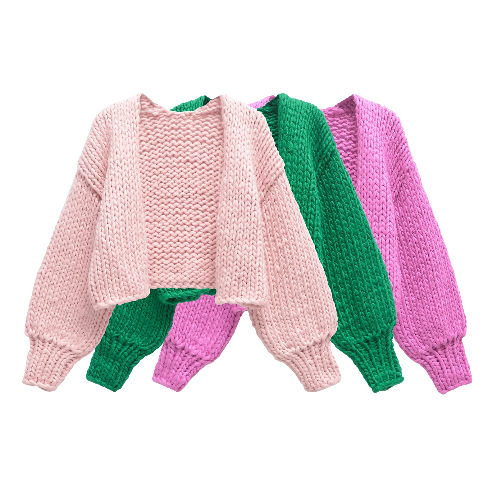 

Handmade Sweater Street Sle Faion Design Pure Color Long Sve Women's Knitted Sweater Autumn New Arrival Viral Model