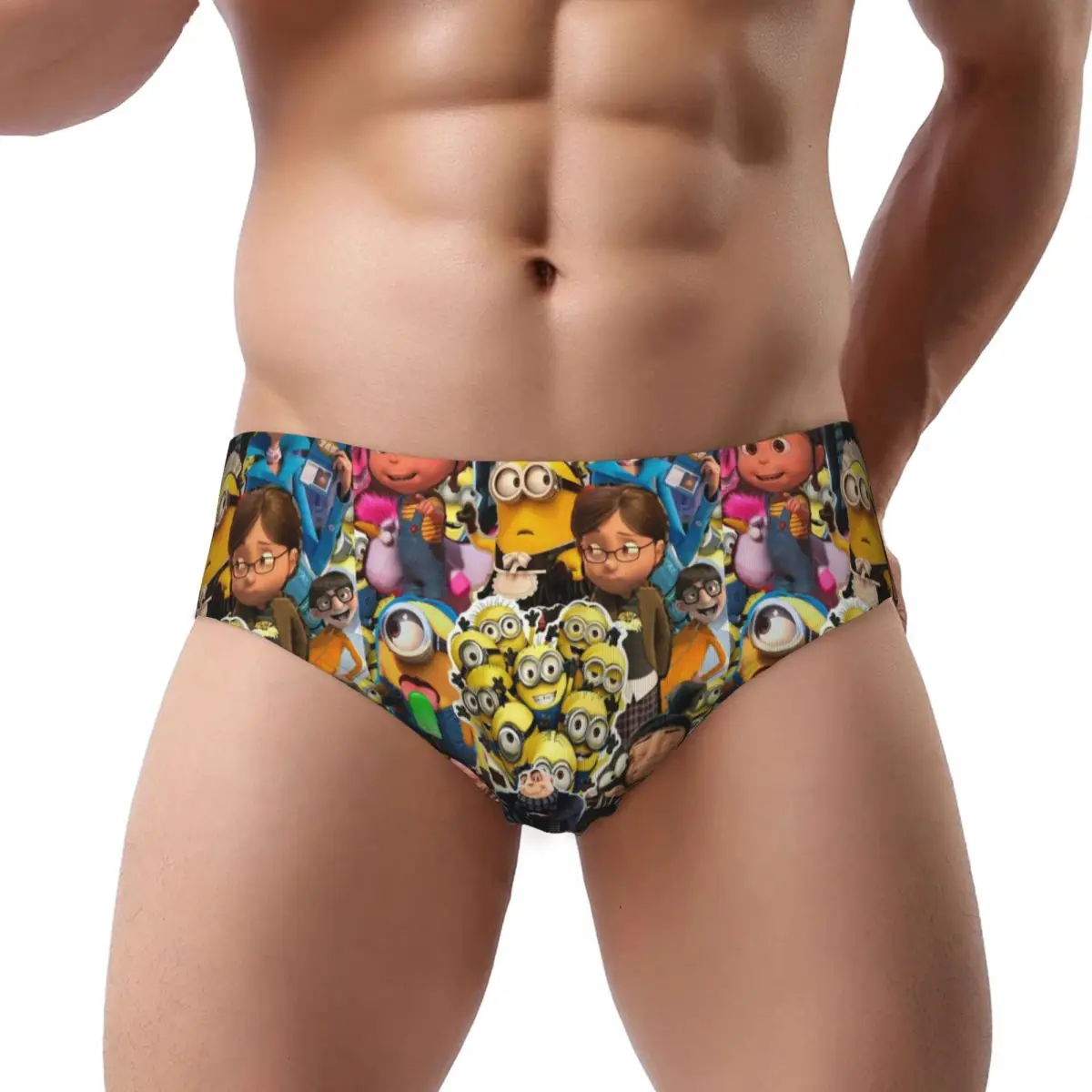 Custom M-Minions With Friends Briefs Underwear Mens Breathable Stretch Underpants