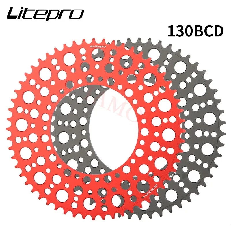 LITEPRO Starry Sky Bubble Chainring 52/56/58T Folding Bike Aluminum Alloy Chainwheel Chainrings 130BCD Iamok Bicycle Parts