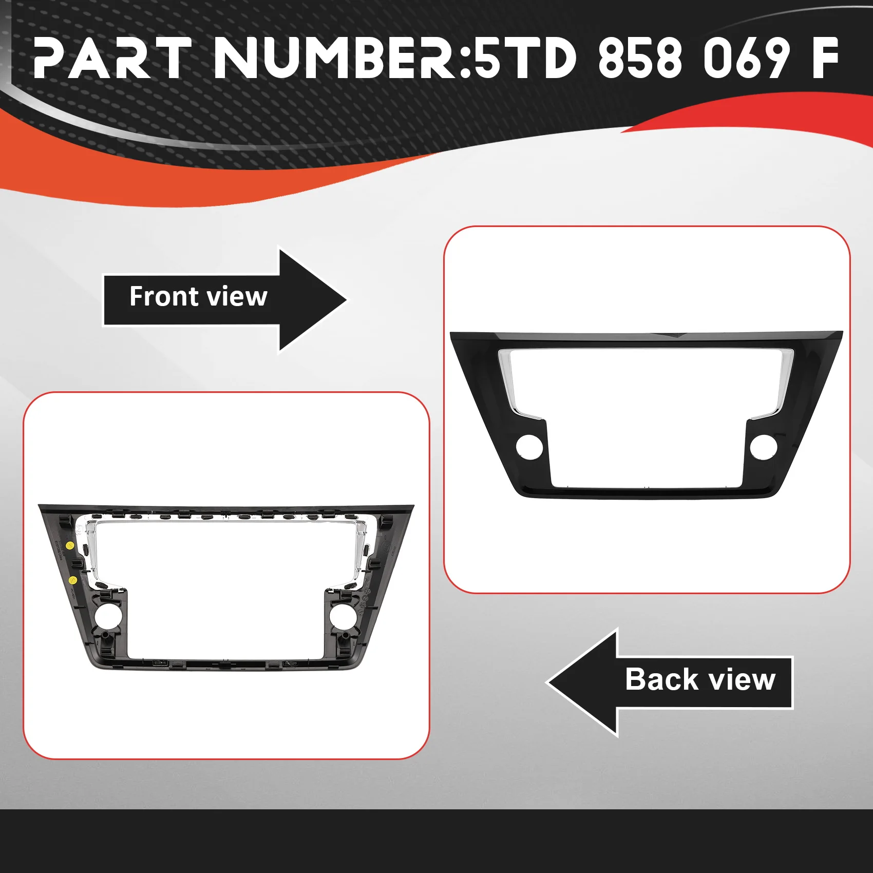 

Trending For VW Touran 5T Painted Piano Black Mechanical Screen MIB Decorative Frame 5TD 858 069 F 5TD858069F