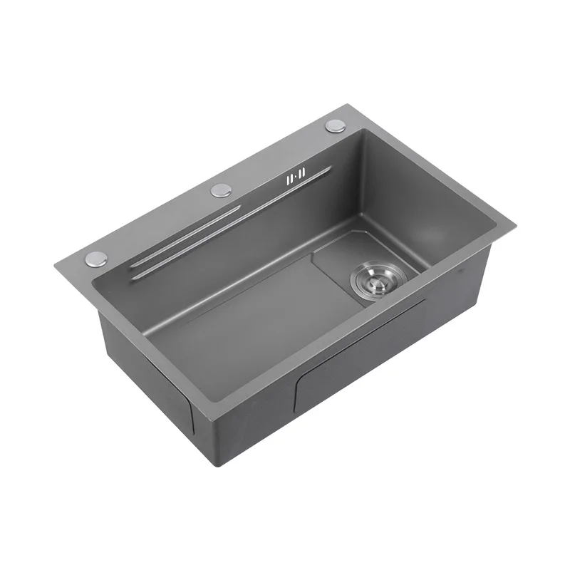 

Gun gray household kitchen sink stainless steel