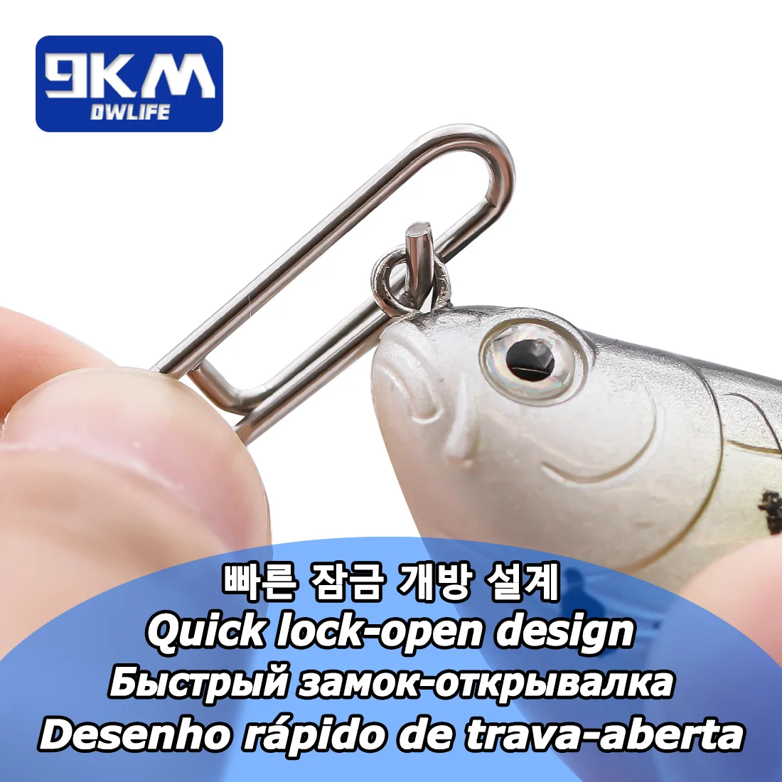 9KM 50-100 Stück Edelstahl-Angelclips, Schnellwechsel-Swivel-Verbinder für Crankbait-Popper-Köder – Detail 2