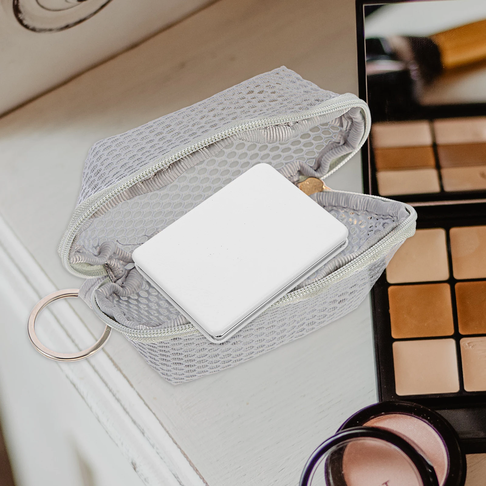 Portable Mesh Cosmetics Bag for Makeup Sponge Storage Lightweight Travel Toiletry Case Net Puff Bag Beauty Accessories