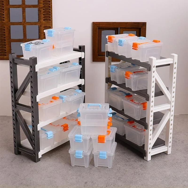 5Pcs Clear Dollhouse Mini Storage Box Toolbox Model Home Decor Dolls House Micro Scene Accessories for Playhouses