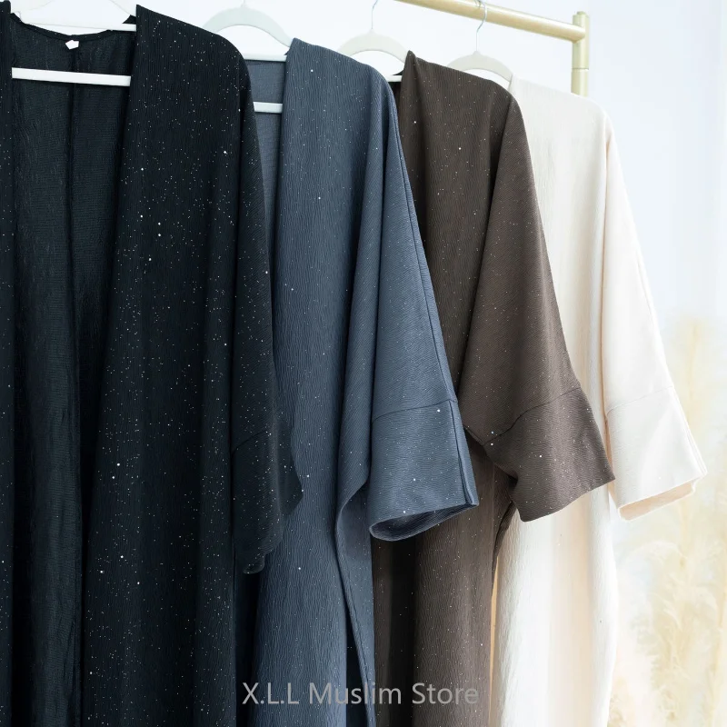 Open Abaya Dubai Luxury Fashion Prayer Women Garment  Elegant Thickening Cardigan Eid Ramadan Robe Clothing Muslim Cardigan