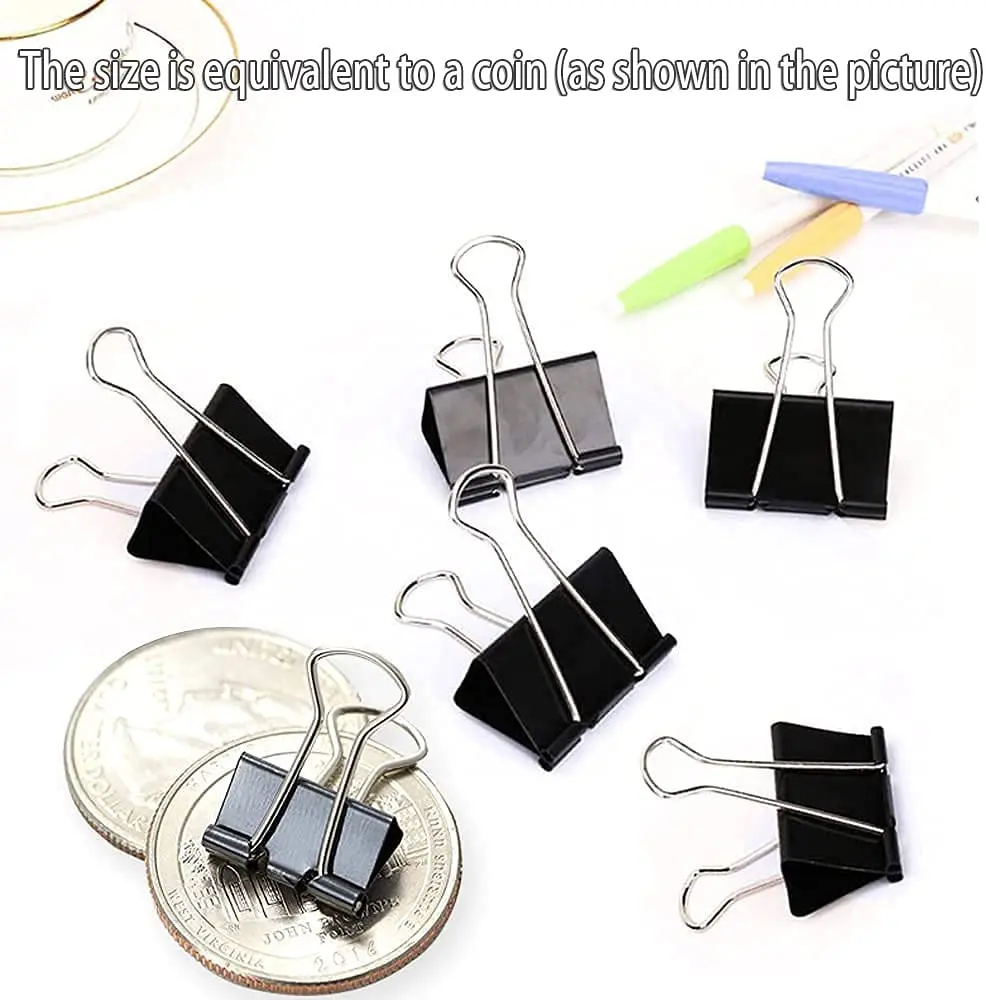 10/5Pcs Metal Binder Clips Paper clips 15/19/25/32/41MM Paper Clips For books Stationery School Office Supplies High Quality 5