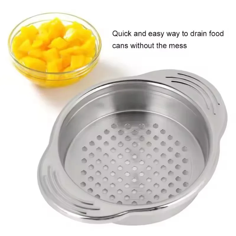 

1PCS Universal Can Strainer Stainless Steel Can Colander Vegetable Fruit Can Strainer for Beans Vegetables Fruit Tuna