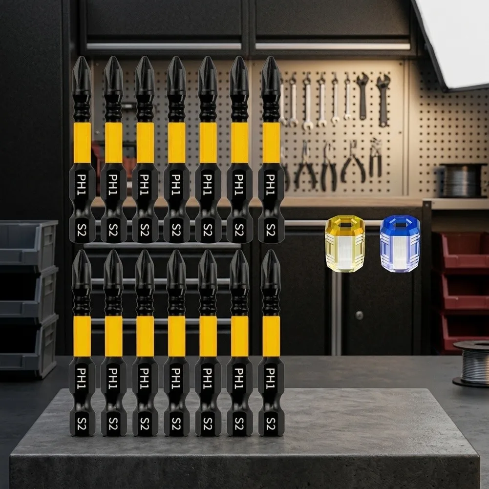 14PC Magnetic Bits Made from Heat Treated For Alloy Steel with Standard Hex Shank for Broad Tool Compatibility