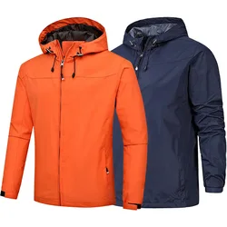 Waterproof Windproof Rain Jacket Men Light Hoodie Hunting Camping Hiking Outdoor Sports Windbreaker