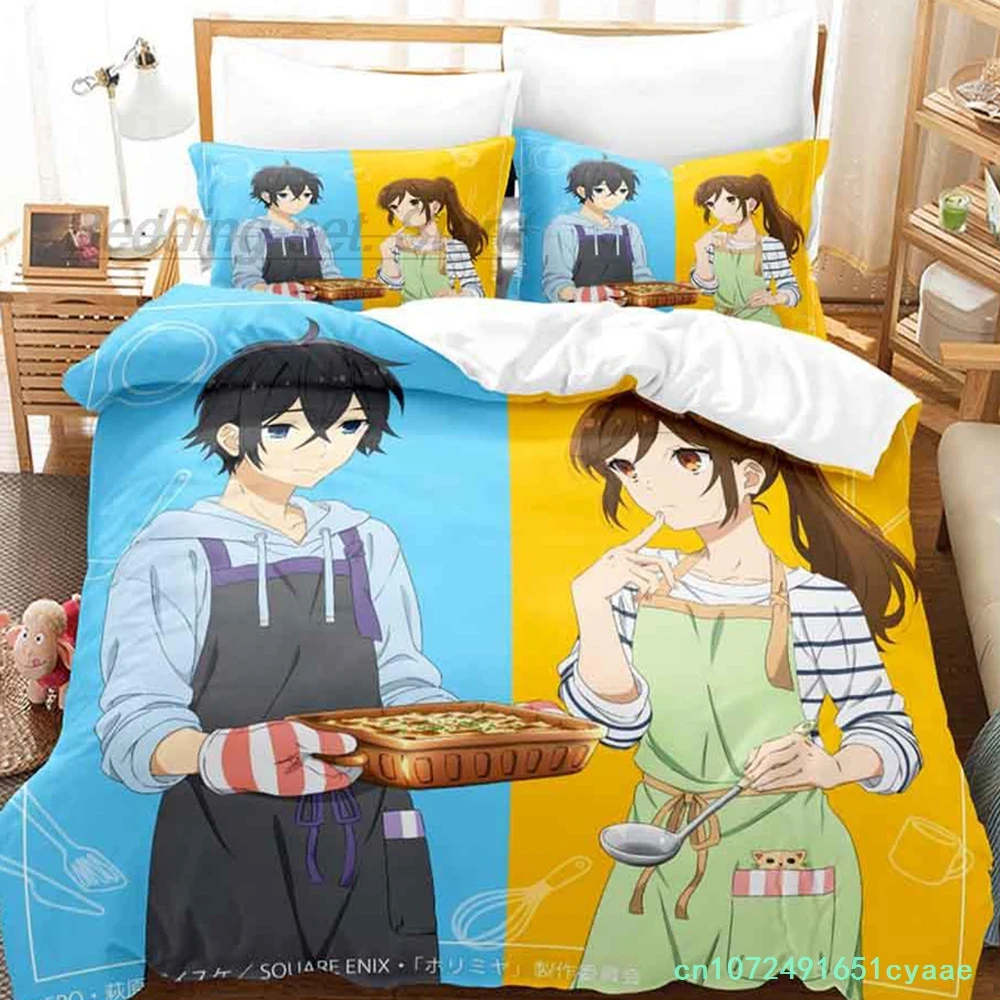 Horimiya Bedding Set Single Twin Full Queen King Size Bed Set Aldult Kid Bedroom Duvetcover Sets 3D 2022 Anime Bed Sheet Set