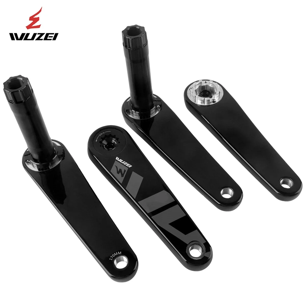WUZEI Bicycle Parts Road Bike Carbon Fiber Crankset Ultra-Light Bicycle Crank 165 170mm Speed Bikes