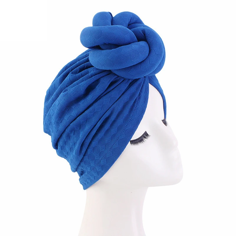 2025 Knotted Twist Ball Headscarf Solid Color Chemo Cap Fashion Hair Accessories For Women Soft Elegant Makeup Hair Accessories