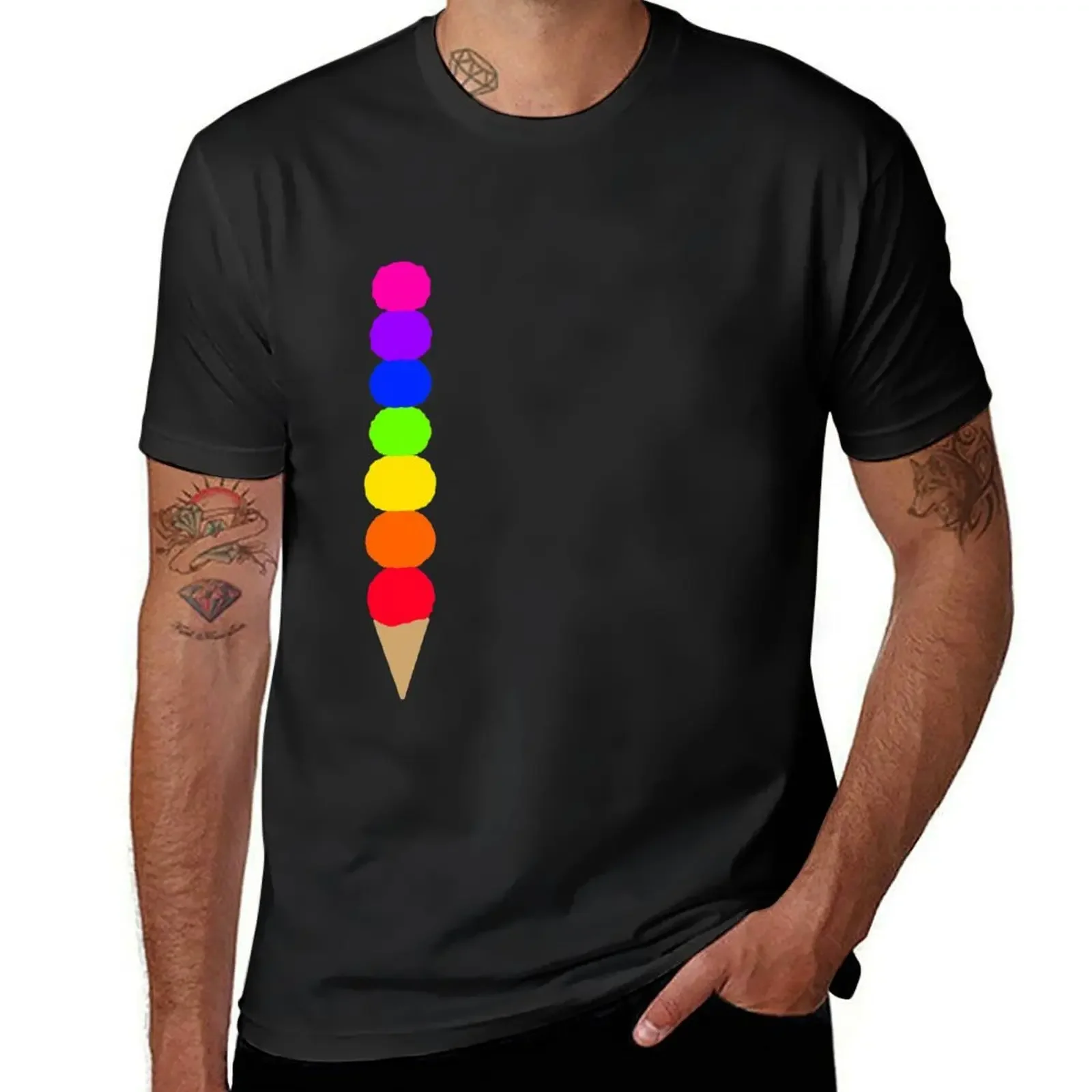 

Rainbow ice cream T-Shirt basketball graphic tees oversizeds anime tshirt shirts graphic tees mens white t shirts