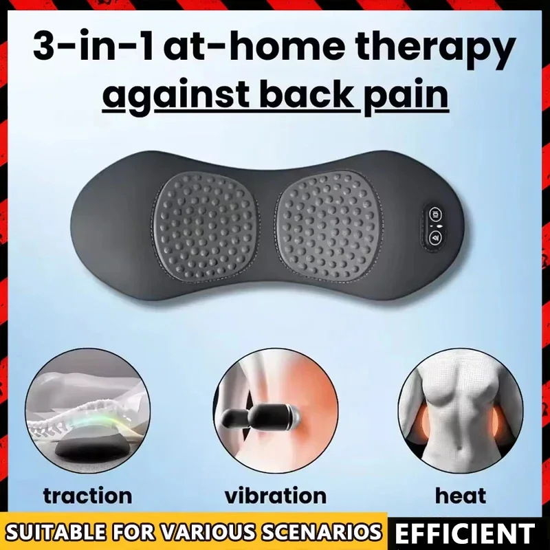 

Массажер для спины 3-в-1 с рельефной кроватью, спальный массажер шиацу для глубоких тканей, портативный массажер для талии, облегчения боли в нижней части спины