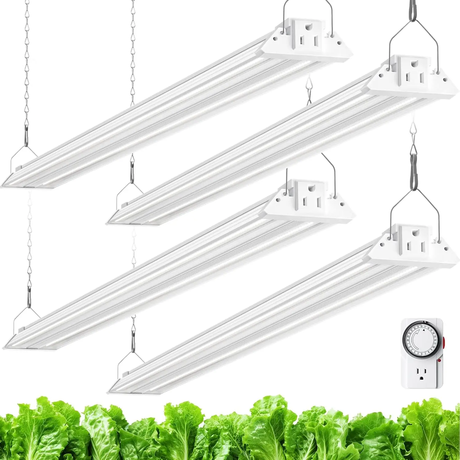 

TX72 4FT Grow Lights for Seed Starting, 288W (4 x 72W, 2000W Equivalent), High PPFD, 5000K Daylight Full Spectrum, Mechanical Ti