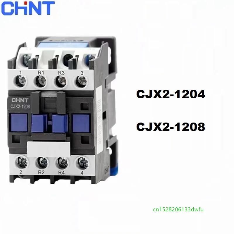 CHINT CJX2-1204 4NO CJX2-1208 2NO 2NC 12A LC1D AC Contactor DIN Rail Mount Electric Power Contactor AC 24V 36V 110V 220V 380V