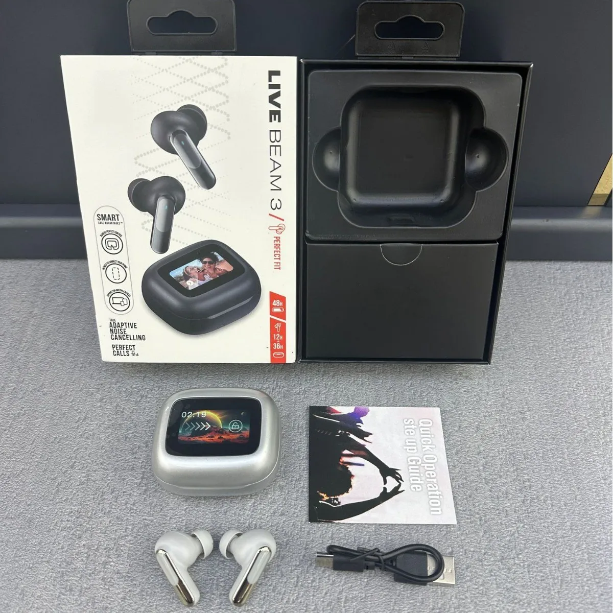 

V20 LIVE BEAM3 Cross border Wireless TWS Bluetooth Earphones Dual microphone Noise Reduction ANC Heavy Bass Call Multifunctional