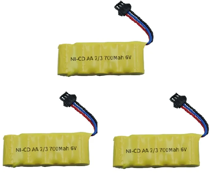 6V 700mah AA Battery For RC toy Car Tanks Trains Robot Boat Gun SM-3P  Plug 700mah 6v Battery