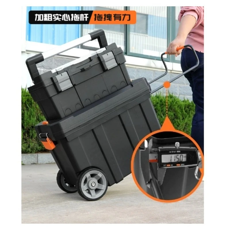 Multifunctional Trolley Toolbox Maintenance Woodworking Storage Large Pulley Hardware Mobile Trolley Industrial Grade