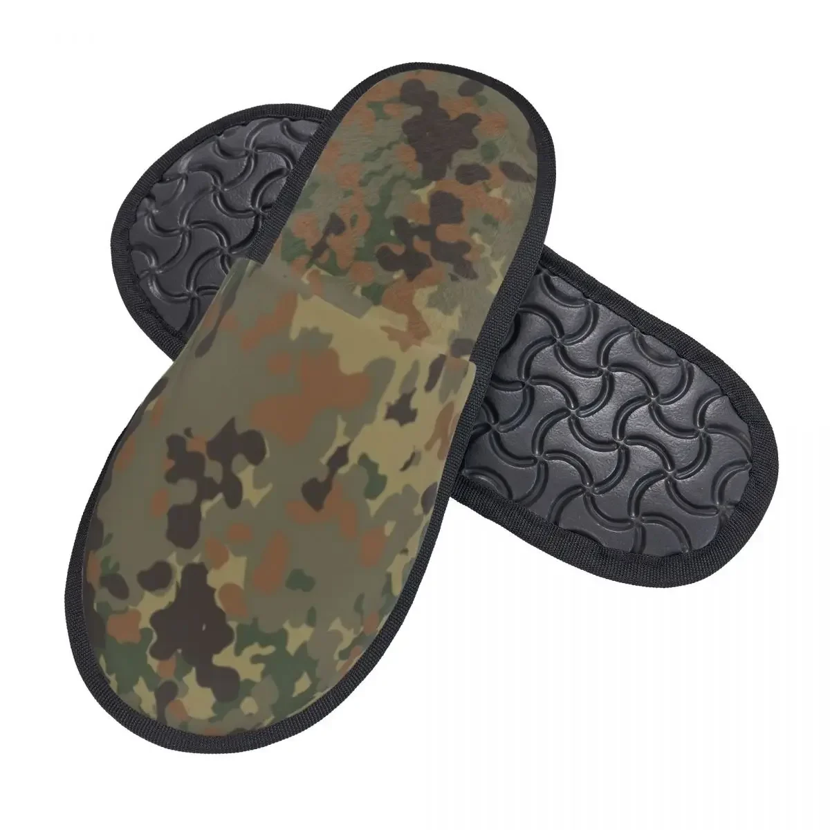 Flecktarn Camo House Slippers Women Soft Memory Foam Camouflage Slip On Spa Slipper Shoes