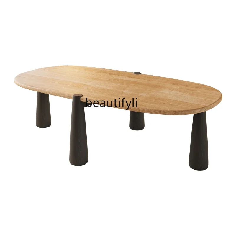 

All solid wood coffee table wabi-sabi wind simple tea table living room home log coffee table