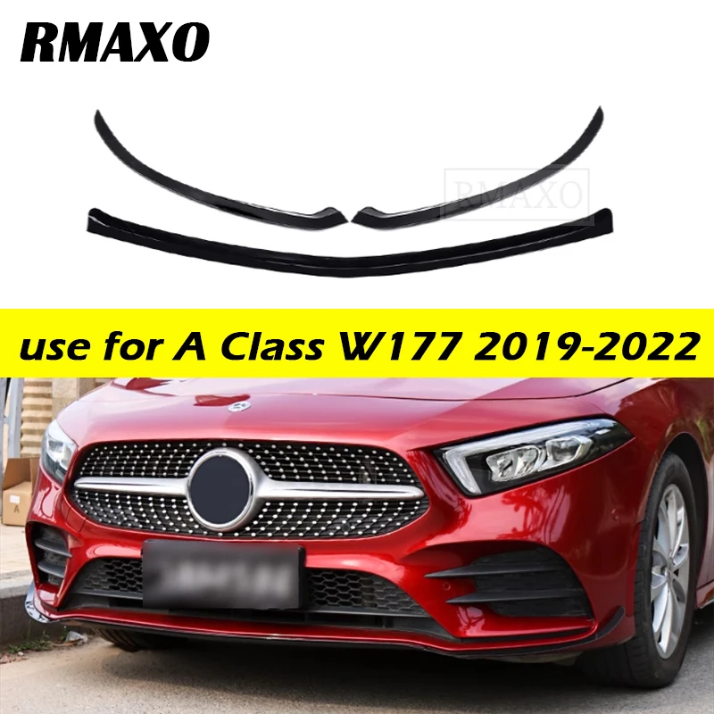 

For Mercedes-Benz A-Class W177 V177 2019-2022 3pcs front bumper lip splitter diffuser spoiler body kit style AMG