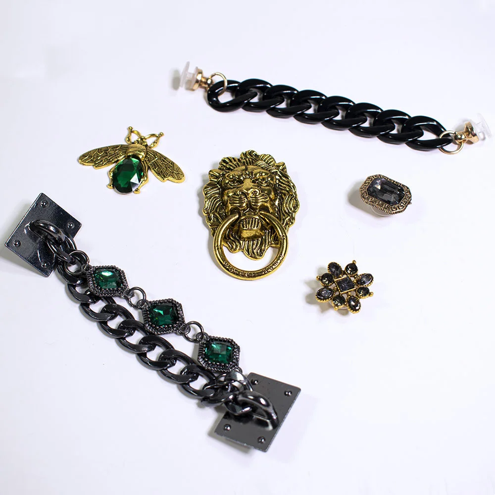 Creative Dark Metal Style Hole Shoe Charms Accessories Shoe Buckle Retro National Style Flower DIY Shoes Decorations