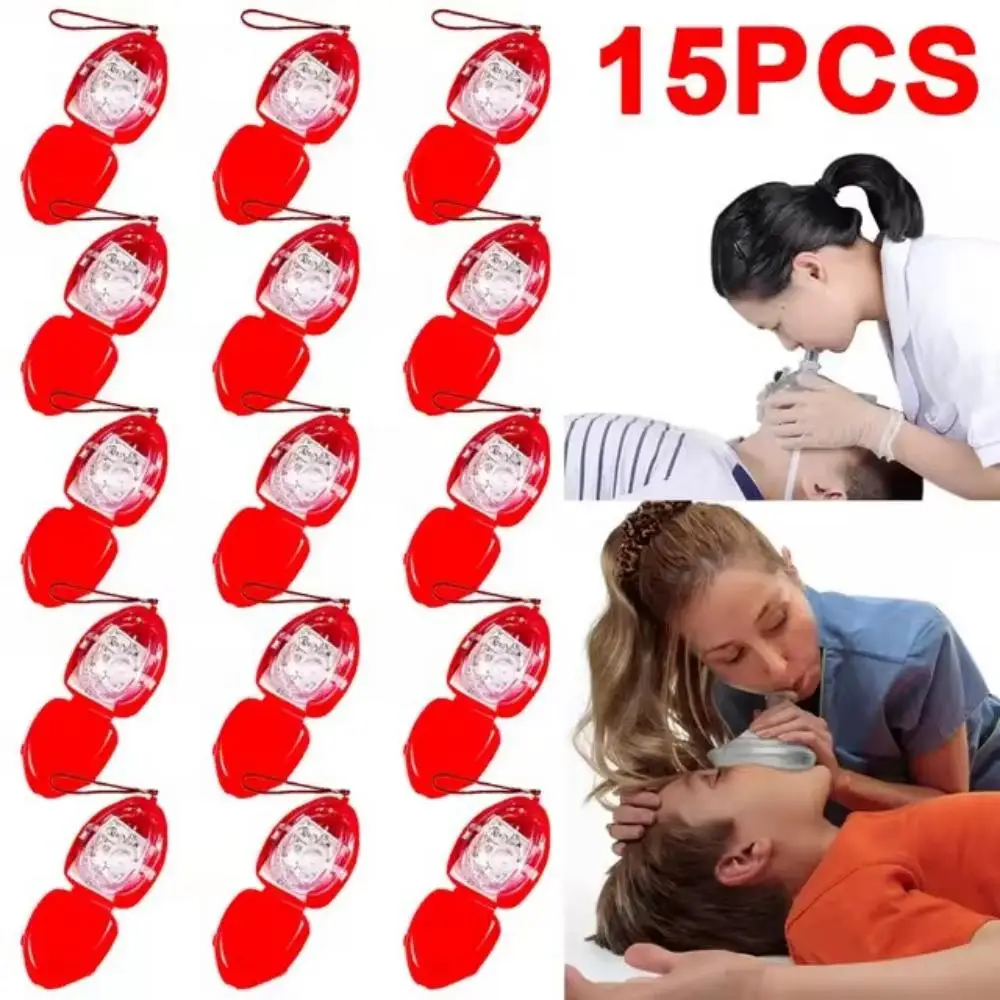 1-15PCS Professional First Aid CPR Breathing Mask Protect Rescuers Artificial Respiration Reuseable With One-way Valve Tools