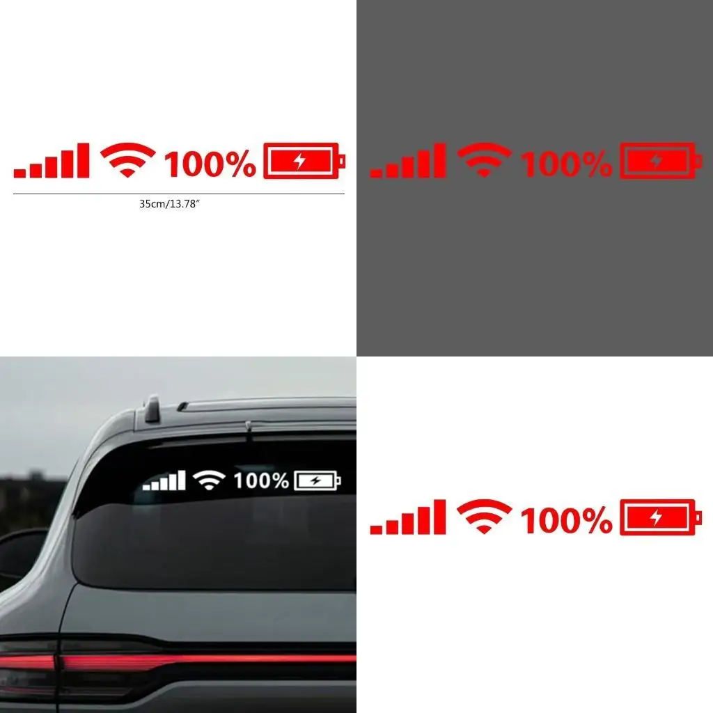 

02DE Creative 4 Colors WIFI 100 Percent Battery Decorations Clings Tags Helmet Window Ornaments Auto WIFI for Tank Suppli