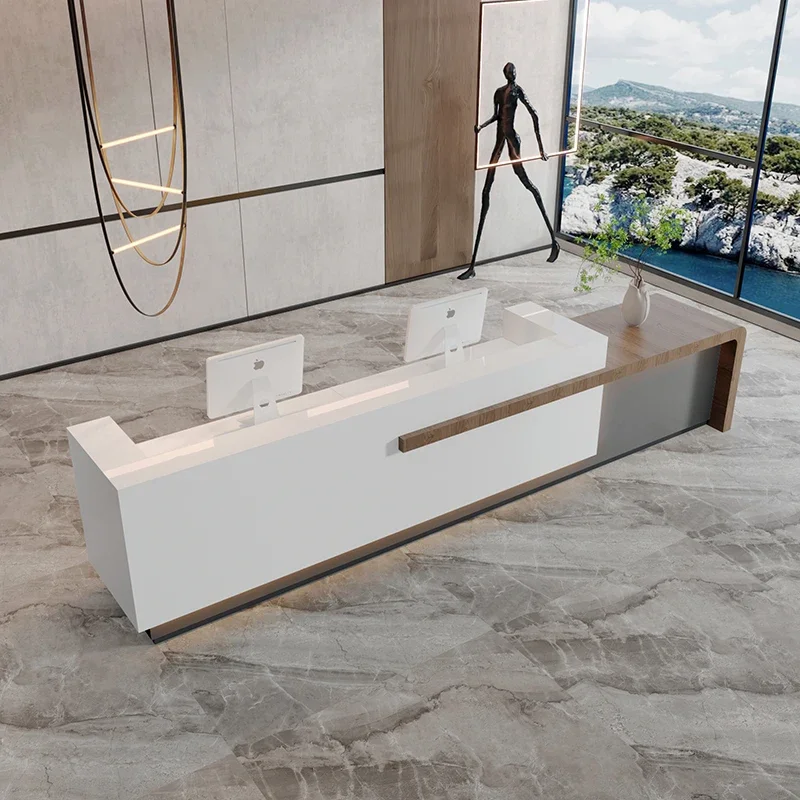 

Salon Office Reception Desks Stand Counter Modern Podium Luxury Reception Desks Banco Advisory Theke Rezeption Bar Furniture