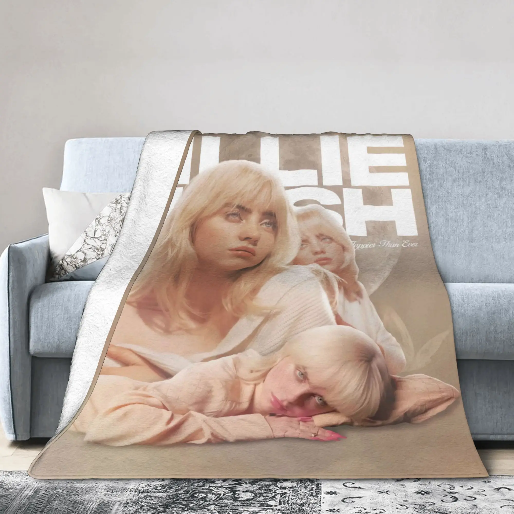 Soft Comfy Blanket Picnic Happier Than Ever Billies Eilishs Bedding Throws Funny  Bedspread For Sofa Home