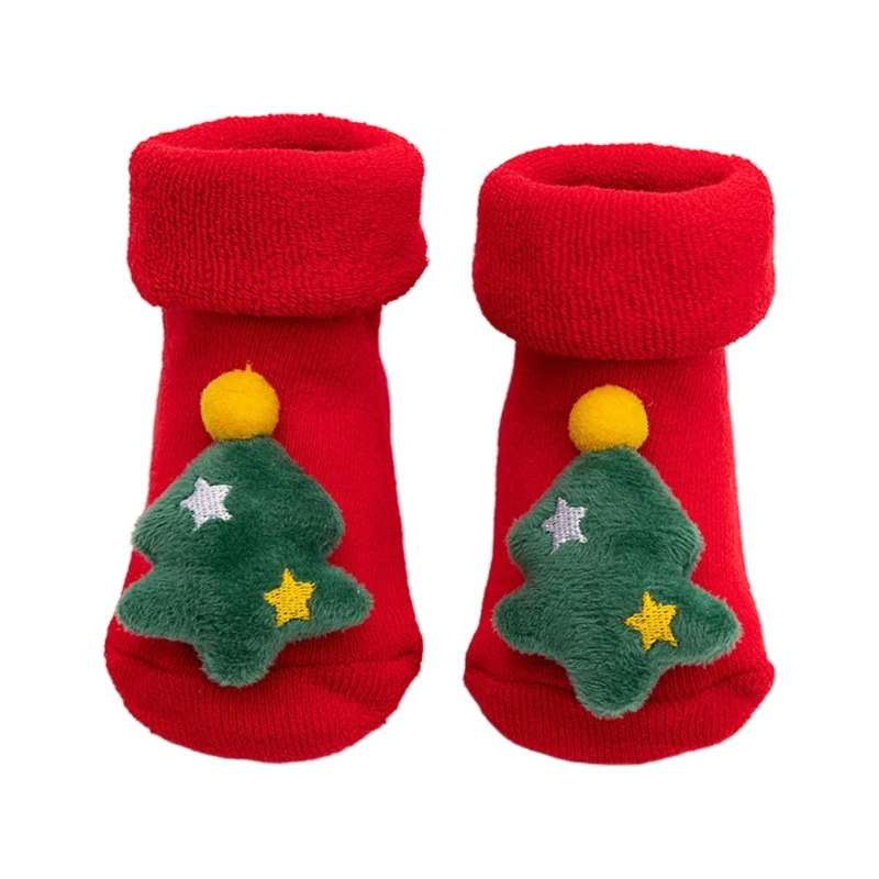 Toddler Fuzzy Socks with Grips Anti Skid Baby Christmas Socks Winter Grip Warm Socks Children Socks Christmas Gift