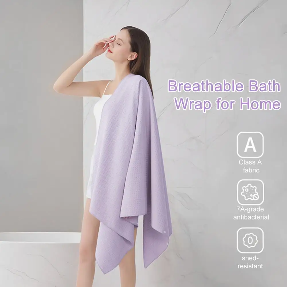 Waffle Bath Towel for Women Men Waffle Microfiber Bath Towel with Button Quick Drying Wearable Wrap Soft for Shower for Body