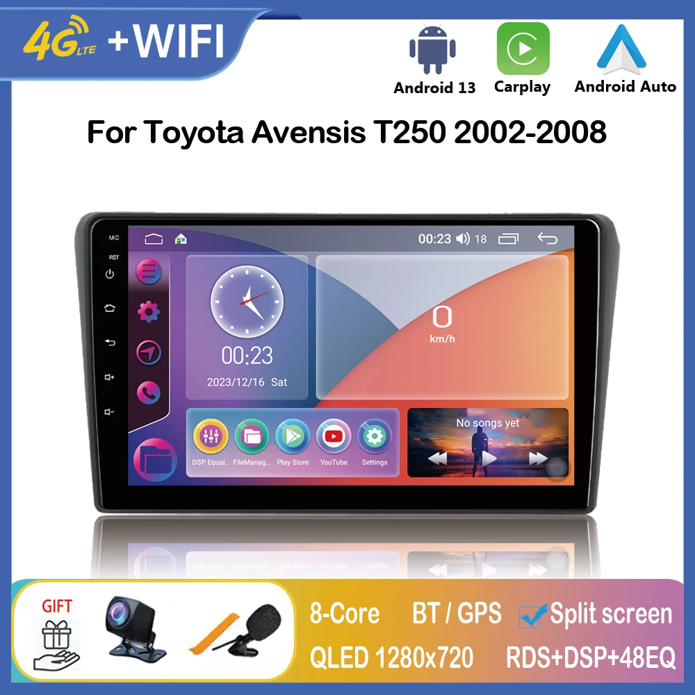 

Carplay Android Auto Car Radio For Toyota Avensis T250 2002-2008 2 din Multimedia Player Autoradio Head unit Navigation Stereo