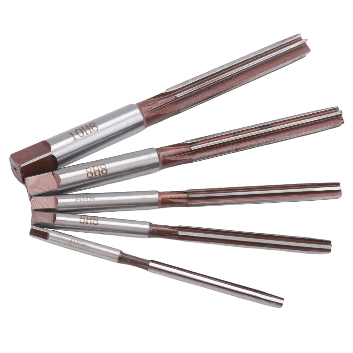 SLQZT Set di alesatori manuali per flauti da 5 pezzi Set di alesatori manuali con codolo cilindrico H8 da 4 mm/5 mm/6 mm/8 mm/10 mm