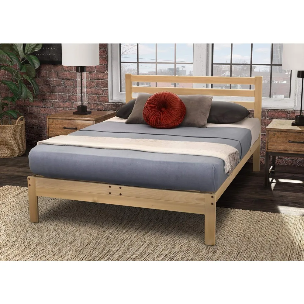 Queen Size Bed Frame, Unfinished, Platform Bed Frame