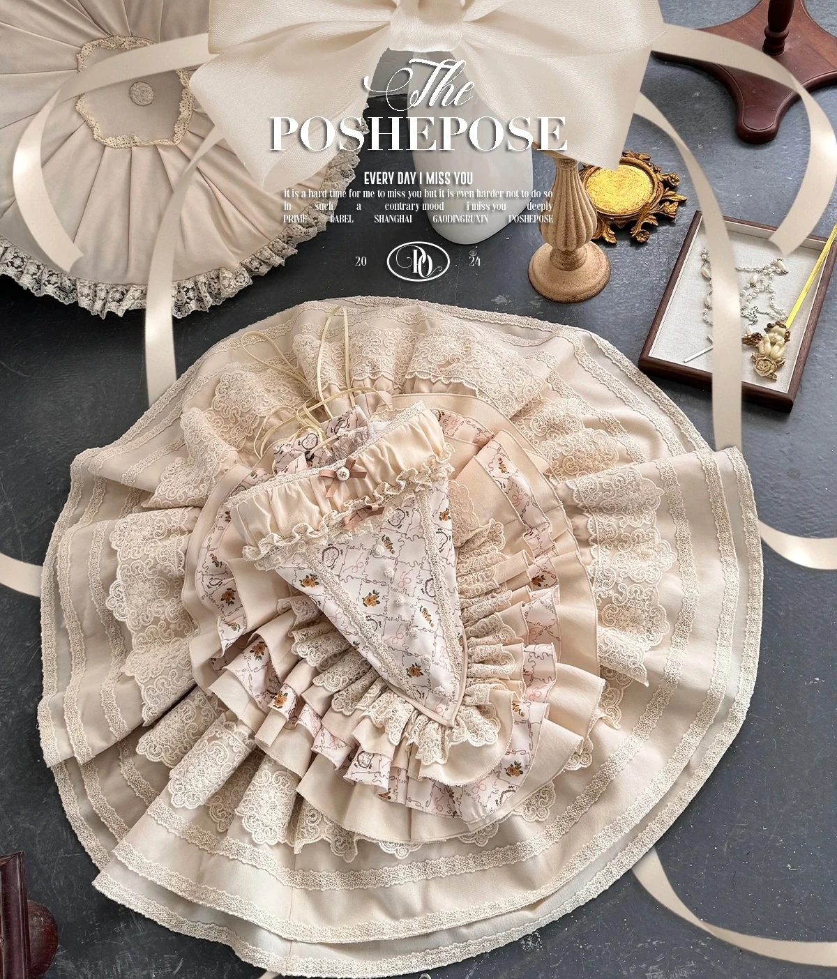 Lady Lolita Dress Women's High Waist Slim Fit Lace Splicing Print Sweet Sleeveless Strapless Princess Dress Party Evening Dress